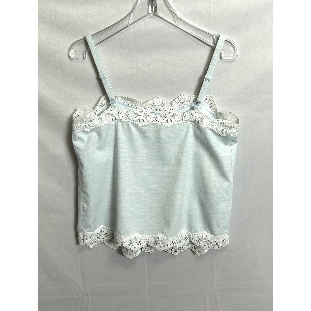 Country Road Light Blue Lace Trim Camisole Top Adjustable Straps Size Small - Picture 4 of 8
